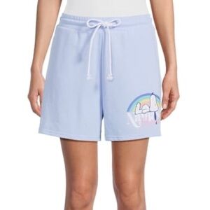 Peanuts “Namaste Home” Blue French Terry Pull On Shorts NWOT